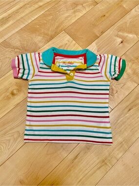 Mini Boden girls 3T cute multicolor stripe polo